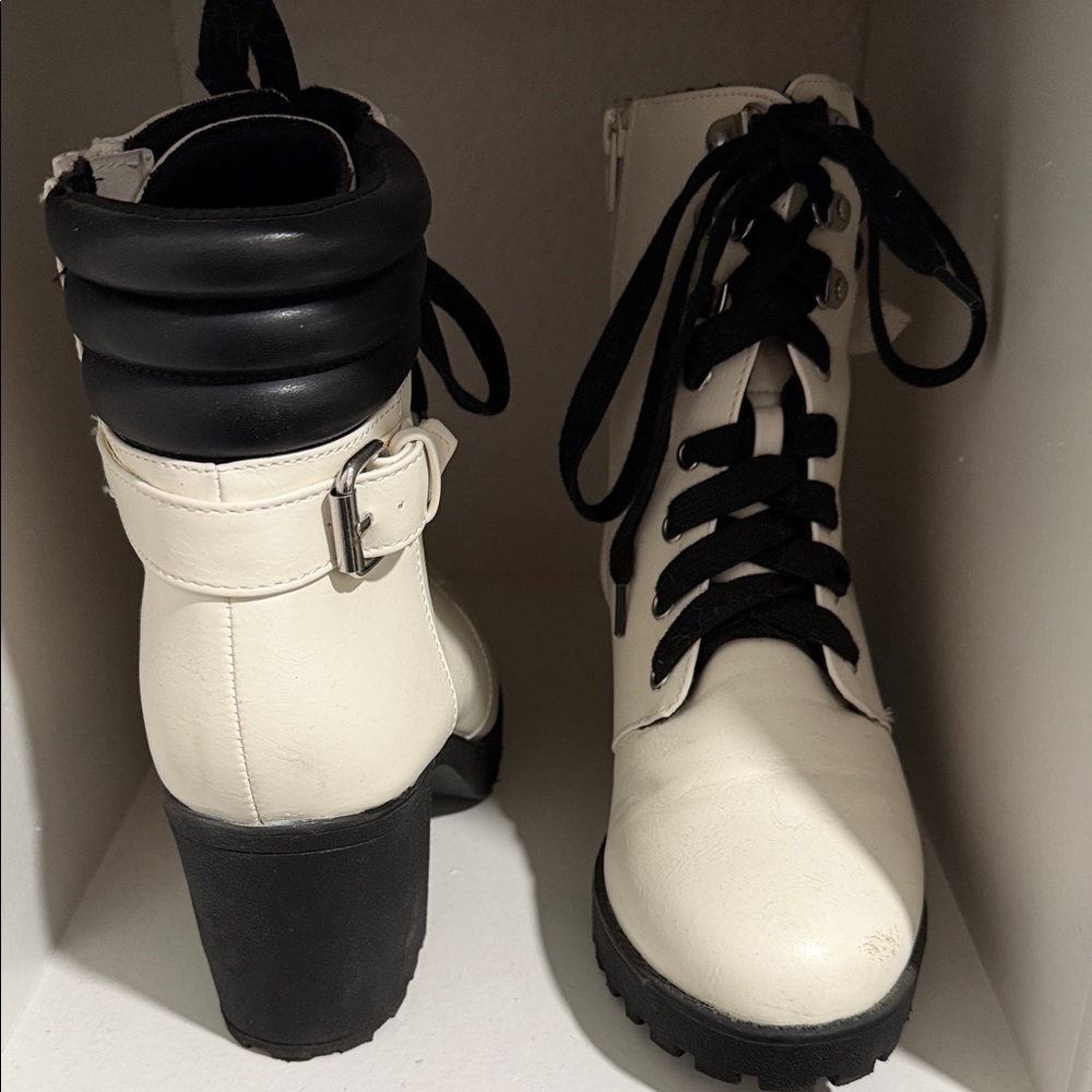 MIA Black and White Combat Boots